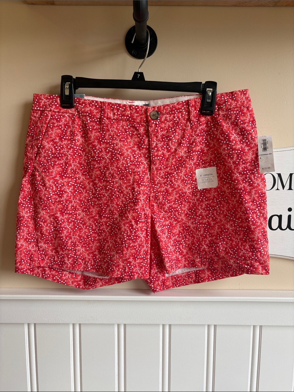 Old Navy Red Floral Bermuda Shorts